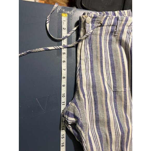 Just Living Womens Striped Linen Blend Pants M Pull On Beachy Boho Lagom - Picture 8 of 12